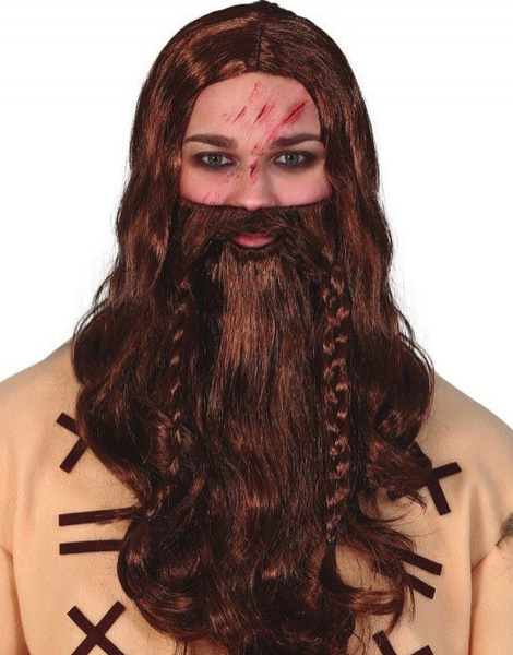 Peluca Vikingo con barba en caja