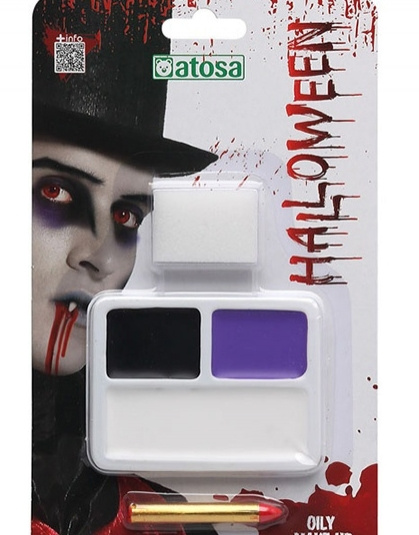 Maquillaje Halloween  negro-blanco-lila