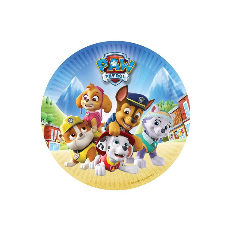 8 Platos Patrulla canina 18 cms.