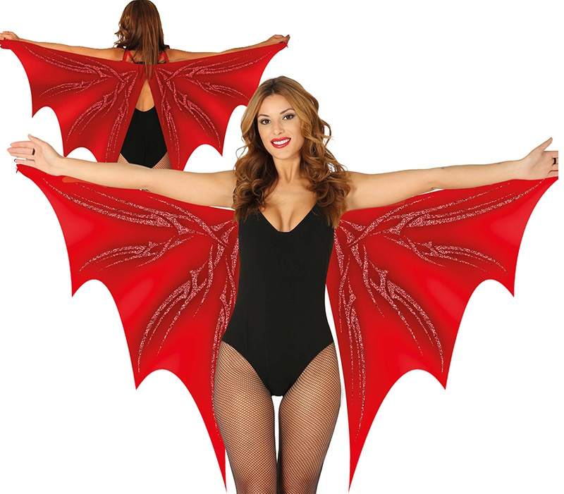 Alas Murcielago Roja de Tela 170X80Cm