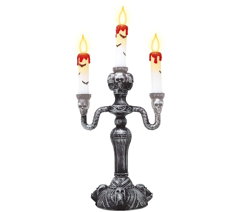 Candelabro 3 Velas Con Luz 40 Cms