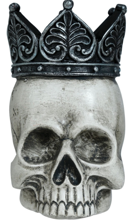 Calavera con Corona Poliresina 14X11Cms