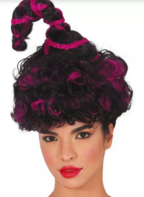 Peluca Lila/Negra Rizos