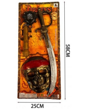 Set Pirata espada y máscara 25x58 cms.