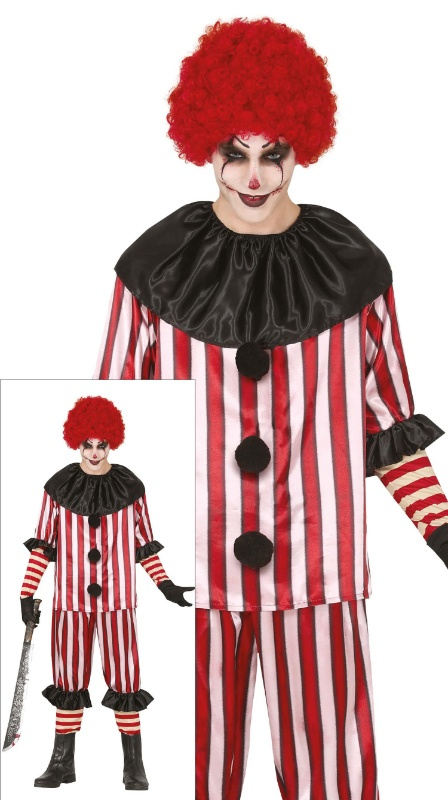Disfraz Payaso Asesino Rayas Adulto
