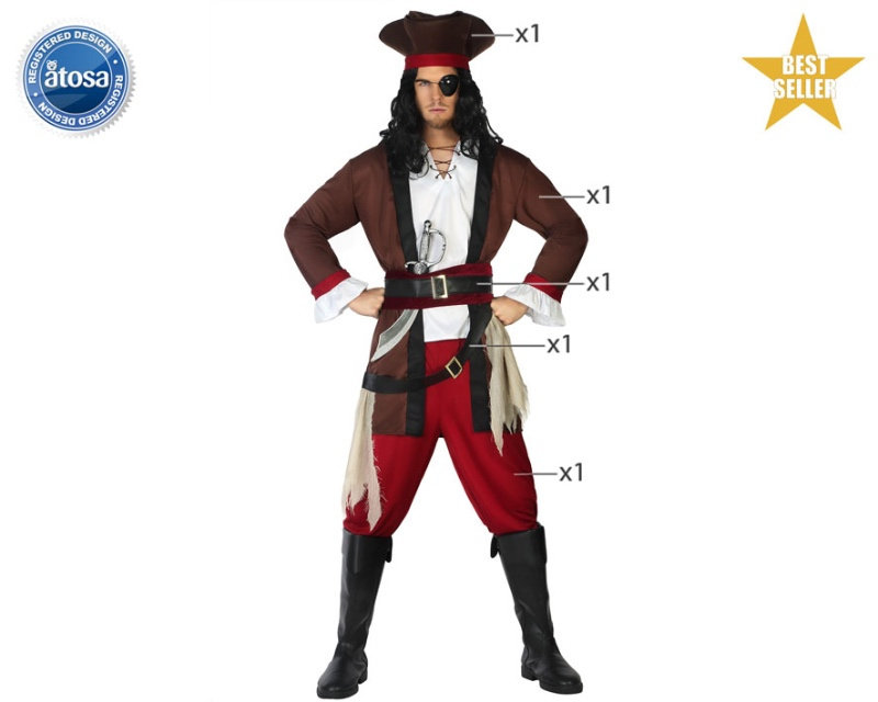 Disfraz Pirata de los mares para hombre