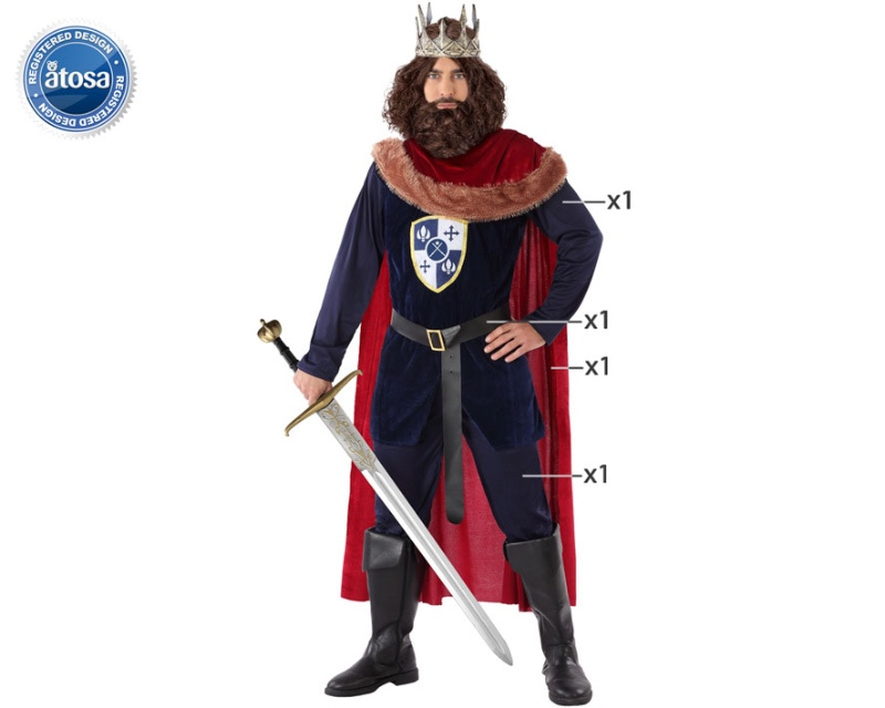 Disfraz Rey medieval para hombre