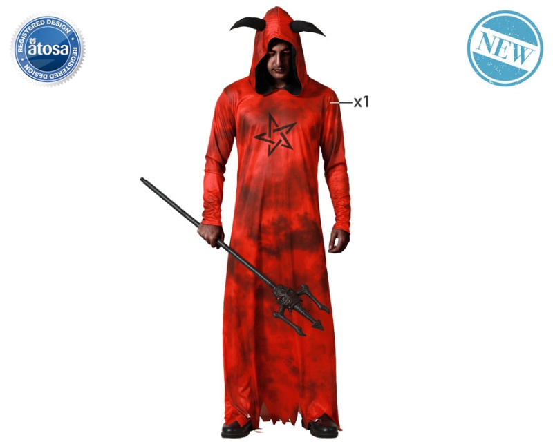 Disfraz Demonio rojo con capucha adulto
