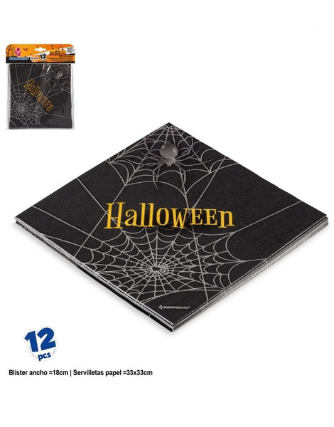 Servilletas Halloween Araña Negro/Oro