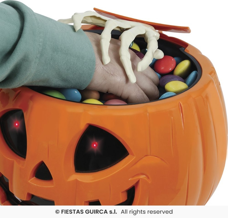 Bol Calabaza con mano Mov.-sonido-luz