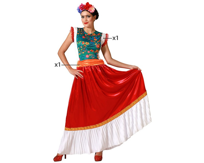 Disfraz Mejicana Rojo mujer