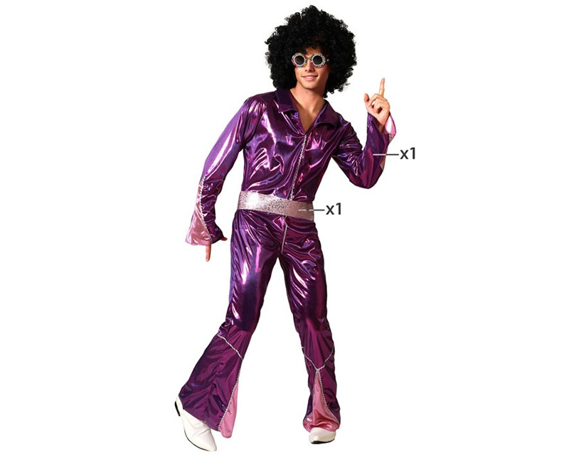 Disfraz Disco Azul Con Cinturon Hombre