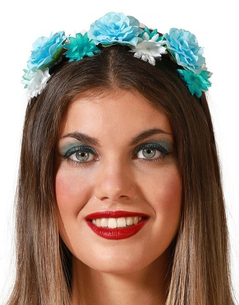 Diadema Flores azul