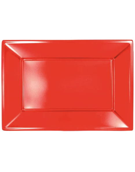 2 Bandejas rect. Roj.Met.reut. 33x22.5cm