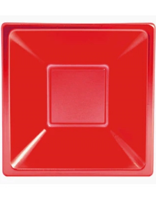 4 Cuencos Cuad. Rojo Met.reut.12x12x5cms