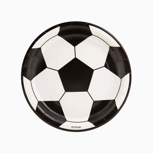 6 Platos Balón Fútbol cartón 23 cms.