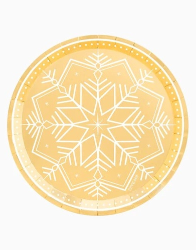 6 Platos Oro Navidad en cartón 23 cms.