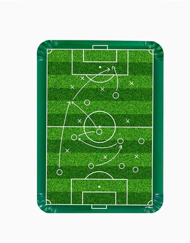 2 Bandejas Fútbol rect. cartón 25x24cms.