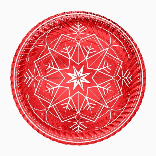2 Bandejas Rojas Navidad cartón 30 cms.
