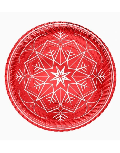 2 Bandejas Rojas Navidad cartón 30 cms.
