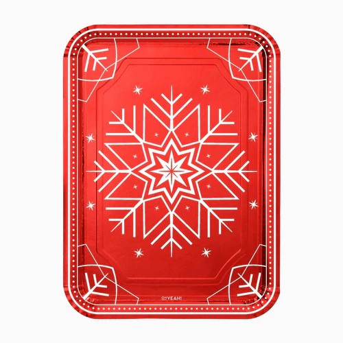 2 Bandejas Rojas Navidad cartón 34x25