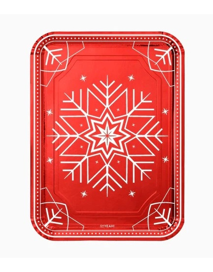 2 Bandejas Rojas Navidad cartón 34x25