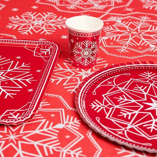 Mantel Rojo Navideño papel 1.20x5M.