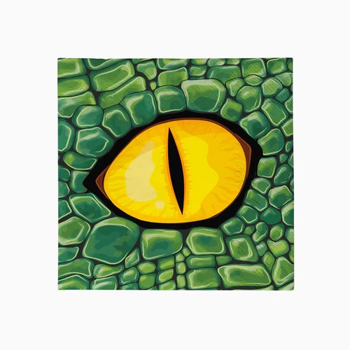 30 Servilletas Ojo Dinosaurio 33x33cms.