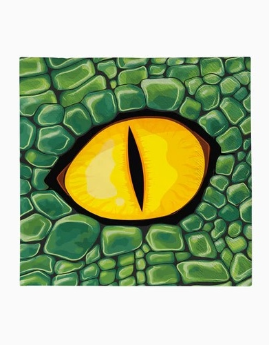 30 Servilletas Ojo Dinosaurio 33x33cms.