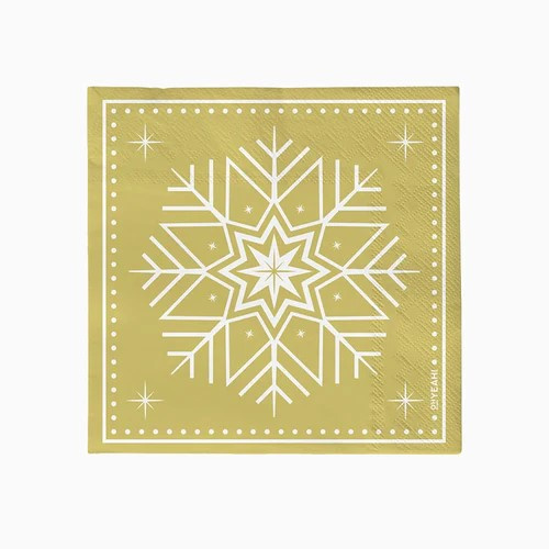 30 Servilletas Oro Navidad 2C. 33x33cms.
