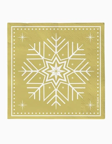 30 Servilletas Oro Navidad 2C. 33x33cms.