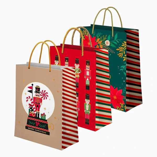 Bolsa regalo Navideña papel 26x10x32 cms