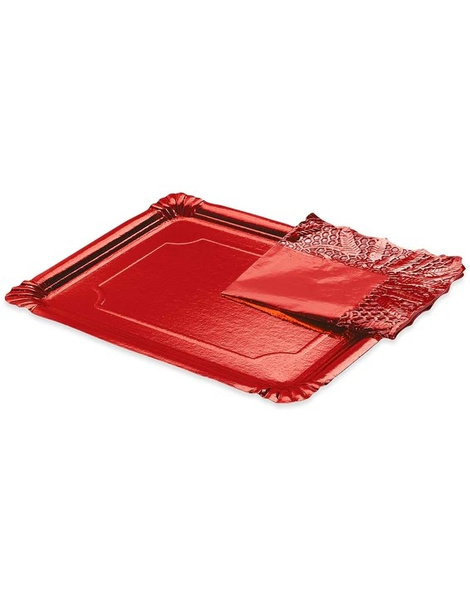 Bandeja Roja c/Blonda cartón 31x38 cms