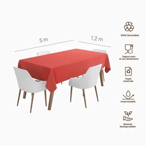 Mantel rollo film Rojo Imperm. 1.2x5M