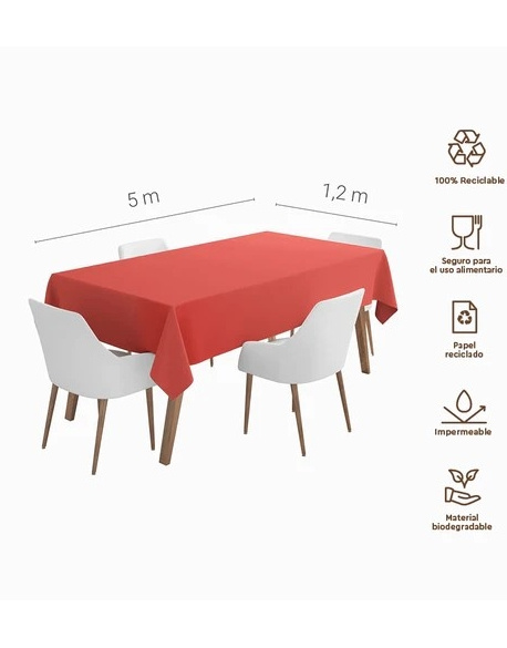Mantel rollo film Rojo Imperm. 1.2x5M