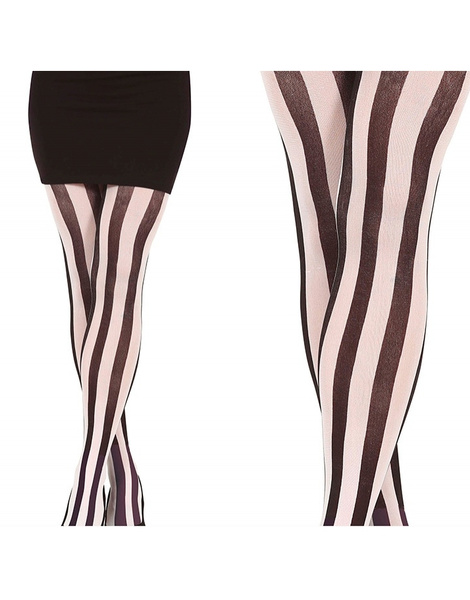 Pantys rayas blancas y negras adulta