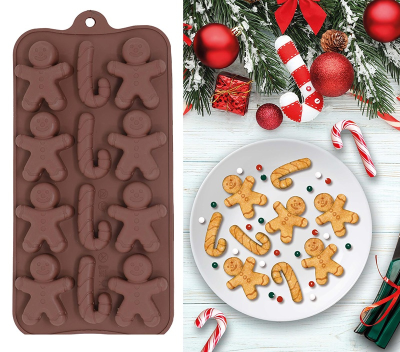 Molde Silicona Para 12 Galletas 10X20cms