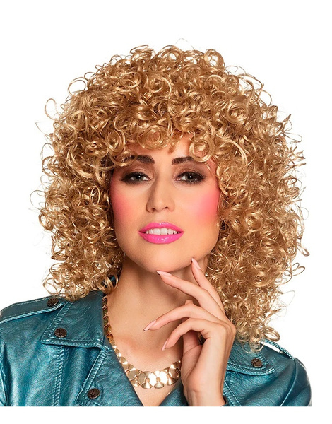 Peluca rizos rubia