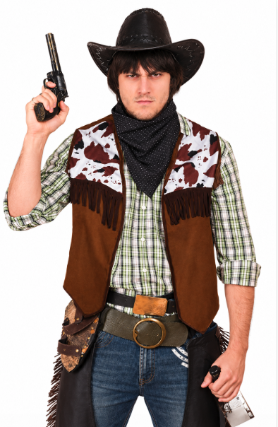 Chaleco vaquero vaca adulto