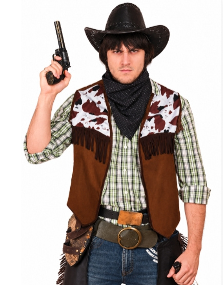 Chaleco vaquero vaca adulto