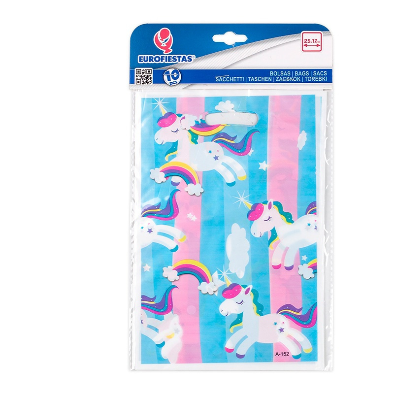 Bolsas Plastico 25x16.5cms unicornio10ud