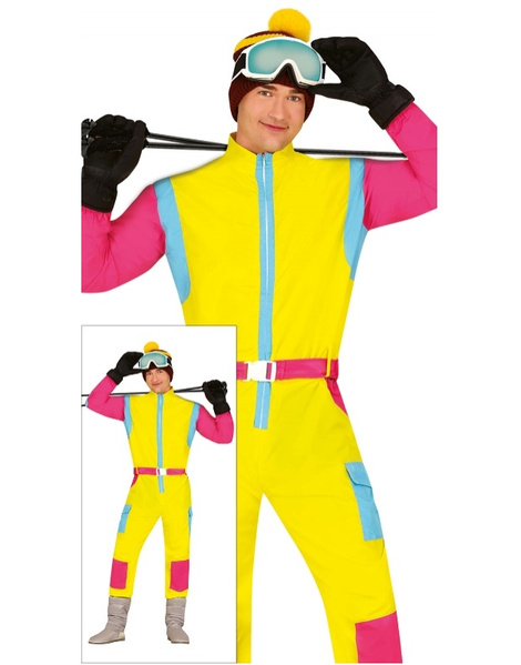Disfraz Esquiador amarillo adulto