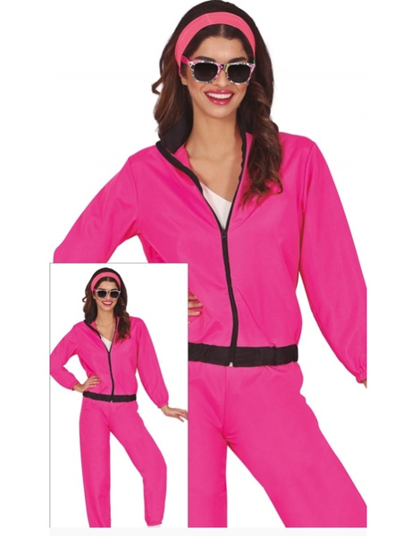 Disfraz Rosa Neon tipo chandal mujer