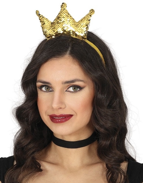 Diadema Lentejuelas Corona Oro