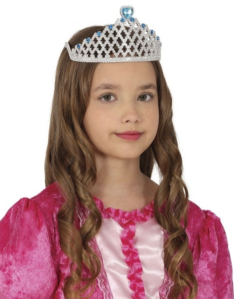 Diadema Plata con Corazon azul