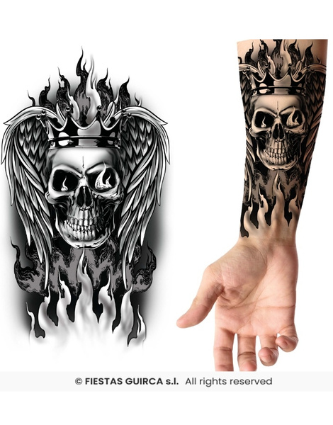 Tatuaje Calavera, 14X30Cms