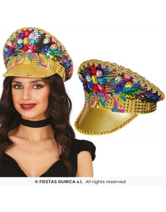 Gorra Policia Oro Love Pedrería