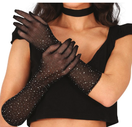 Guantes Malla Con Pedreria 30 cm