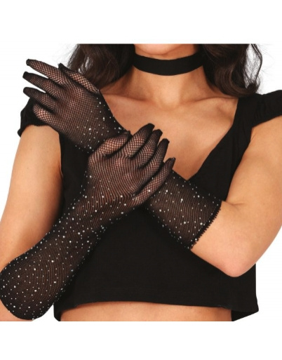 Guantes Malla Con Pedreria 30 cm