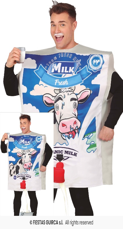 Disfraz Carton de Leche adulto